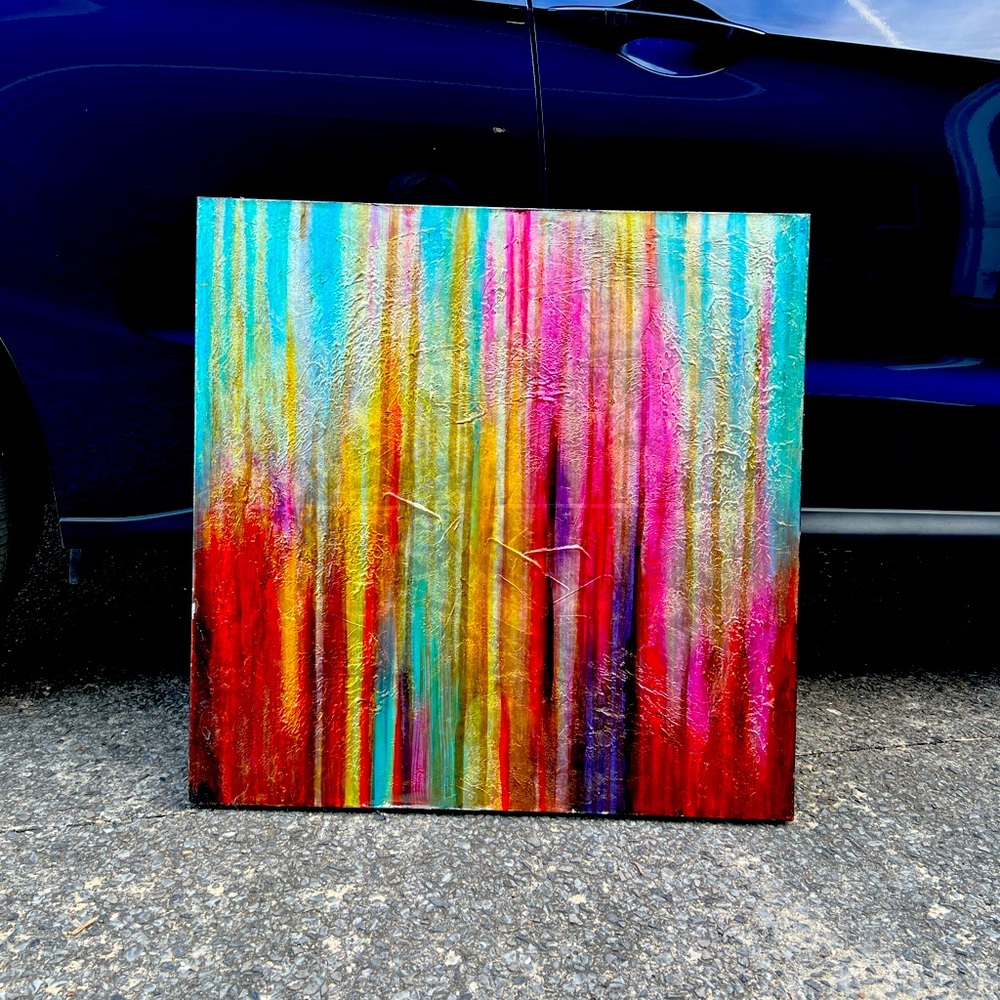 3x3 wall art. Great condition! Abstract art!